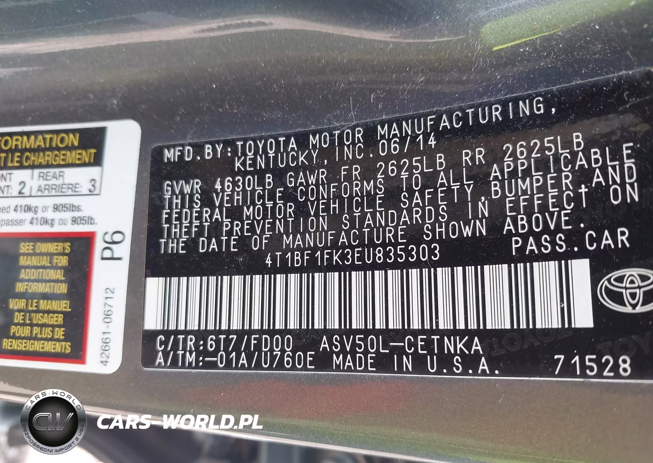 2014 Toyota Camry Le VIN:4T1BF1FK3EU835303 - 9