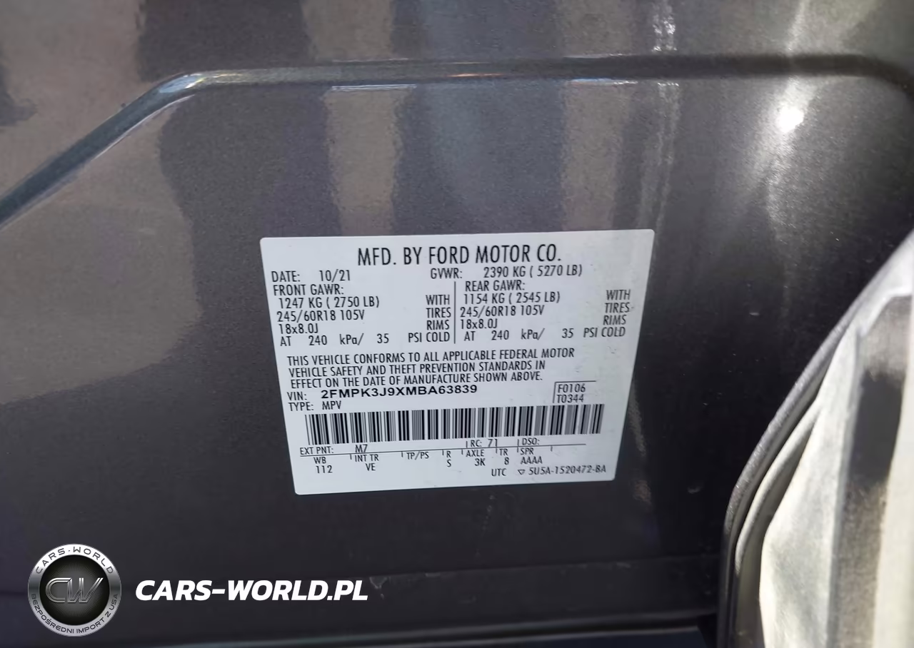 2021 Ford Edge Sel VIN:2FMPK3J9XMBA63839 - 9