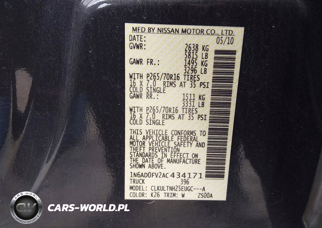 2010 Nissan Frontier Se VIN:1N6AD0FV2AC434171 - 9