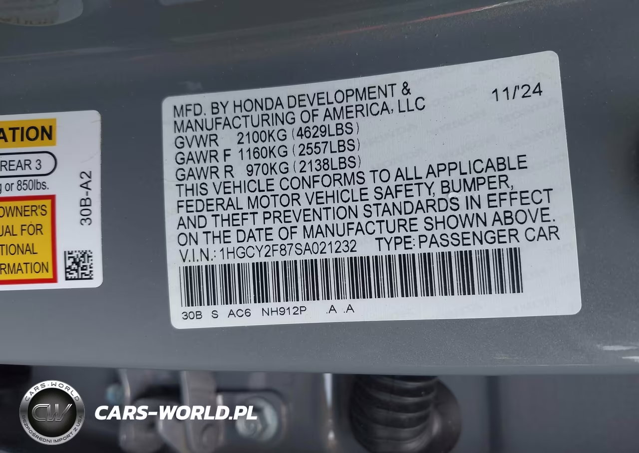 2025 Honda Accord Hybrid Touring VIN:1HGCY2F87SA021232 - 9