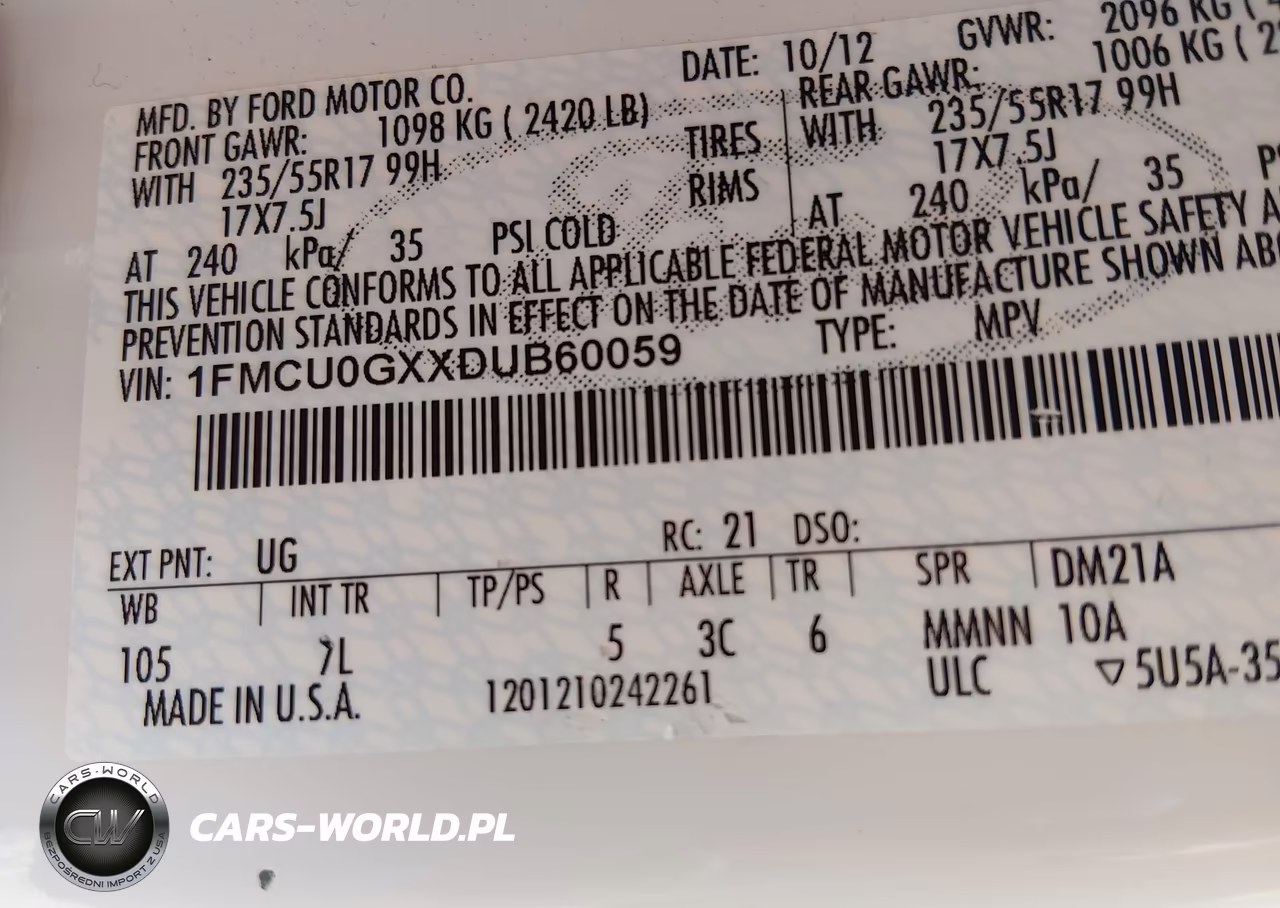 2013 Ford Escape Se VIN:1FMCU0GXXDUB60059 - 9