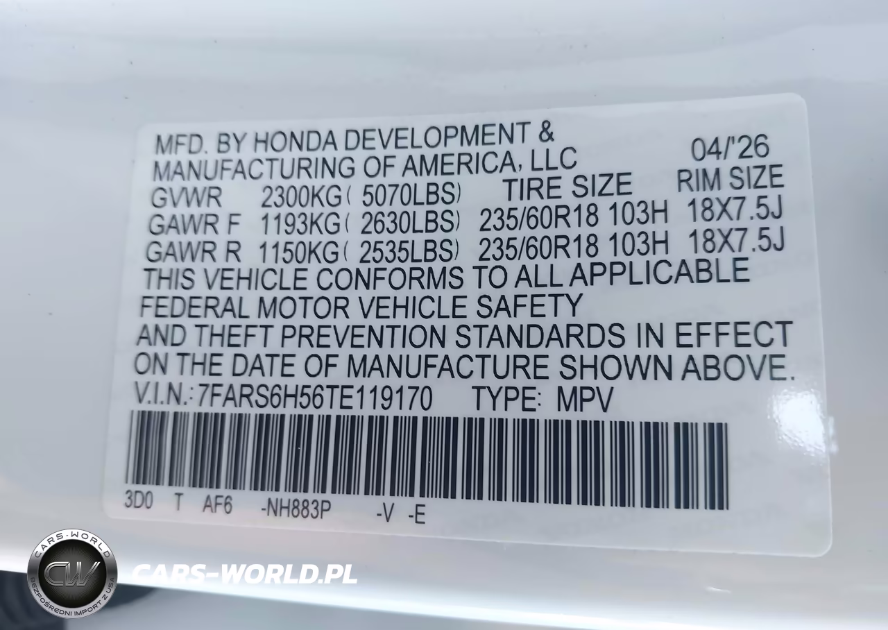 2026 Honda Cr-V Hybrid Awd Sport VIN:7FARS6H56TE119170 - 9