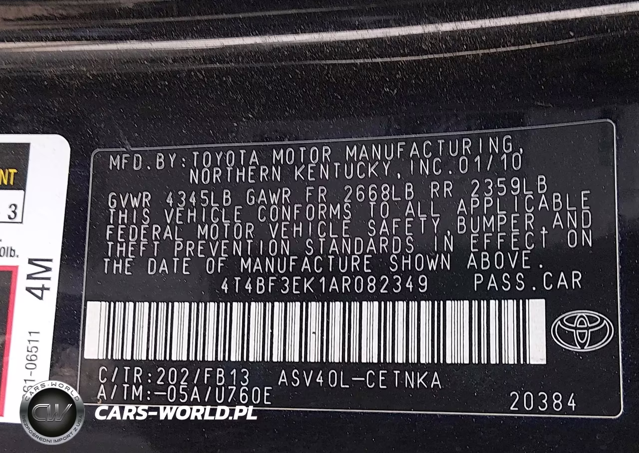 2010 Toyota Camry Le VIN:4T4BF3EK1AR082349 - 9