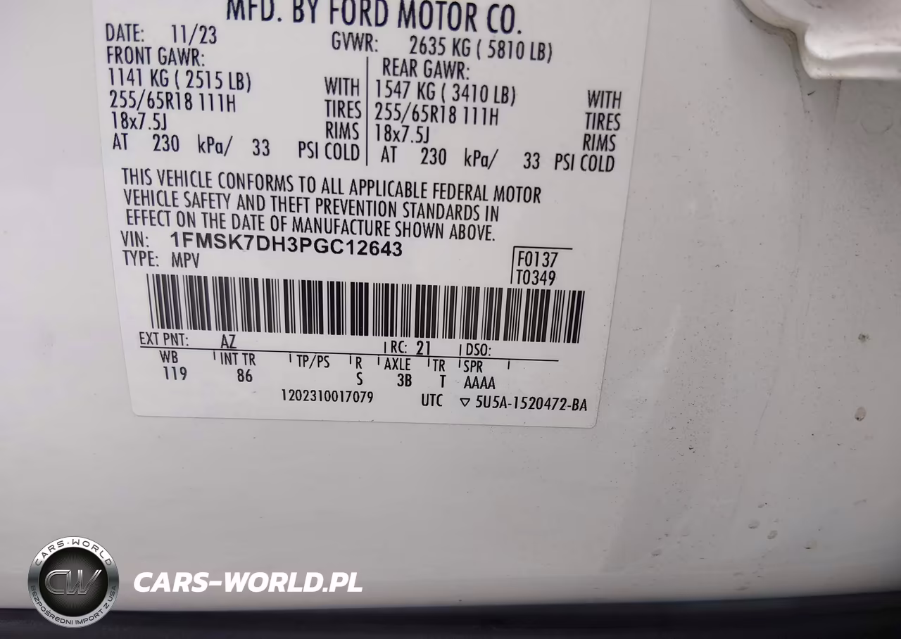 2023 Ford Explorer Xlt VIN:1FMSK7DH3PGC12643 - 9