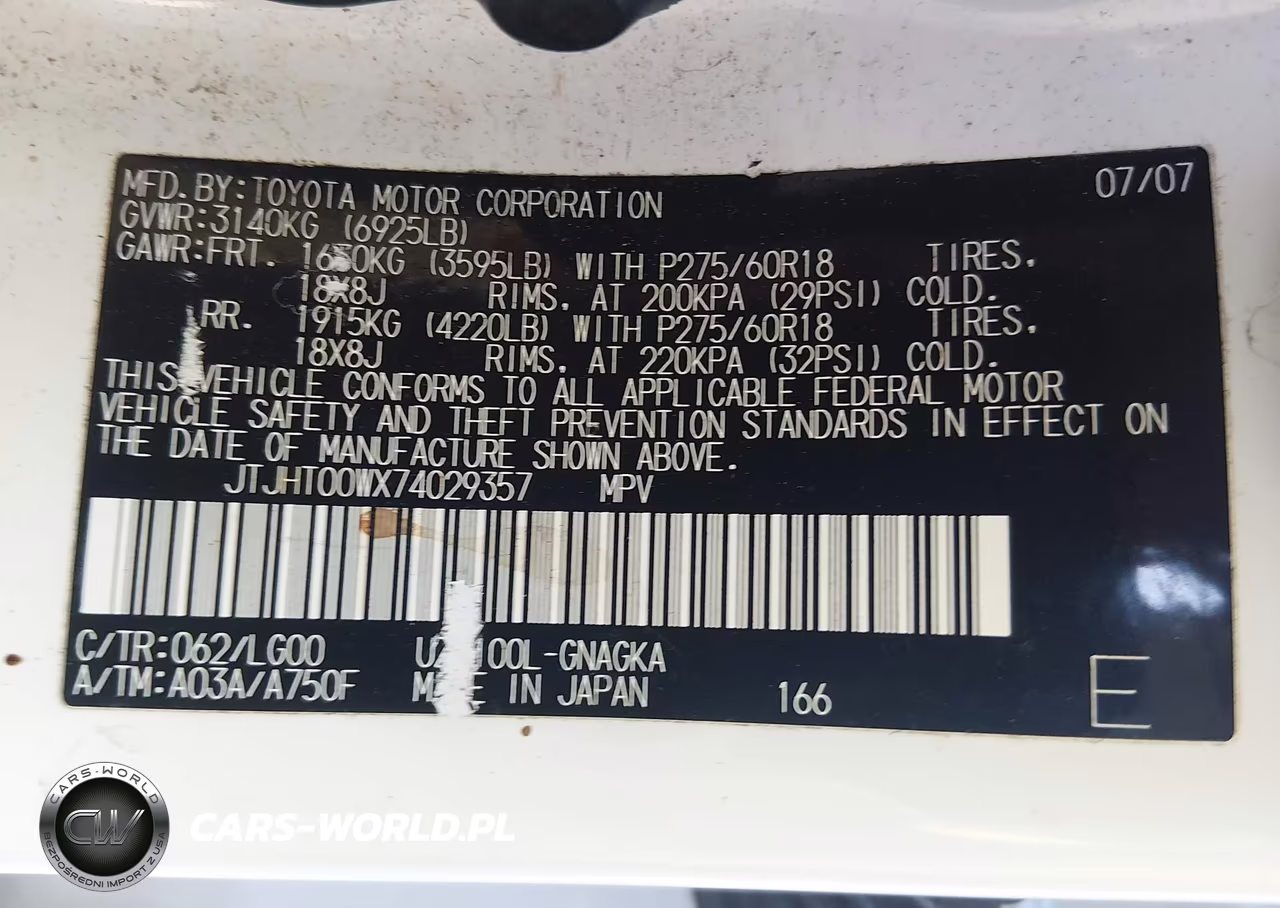 2007 Lexus Lx 470 VIN:JTJHT00WX74029357 - 9