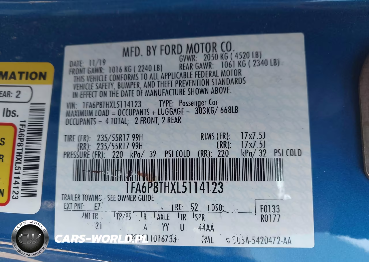 2020 Ford Mustang Ecoboost Fastback VIN:1FA6P8THXL5114123 - 9
