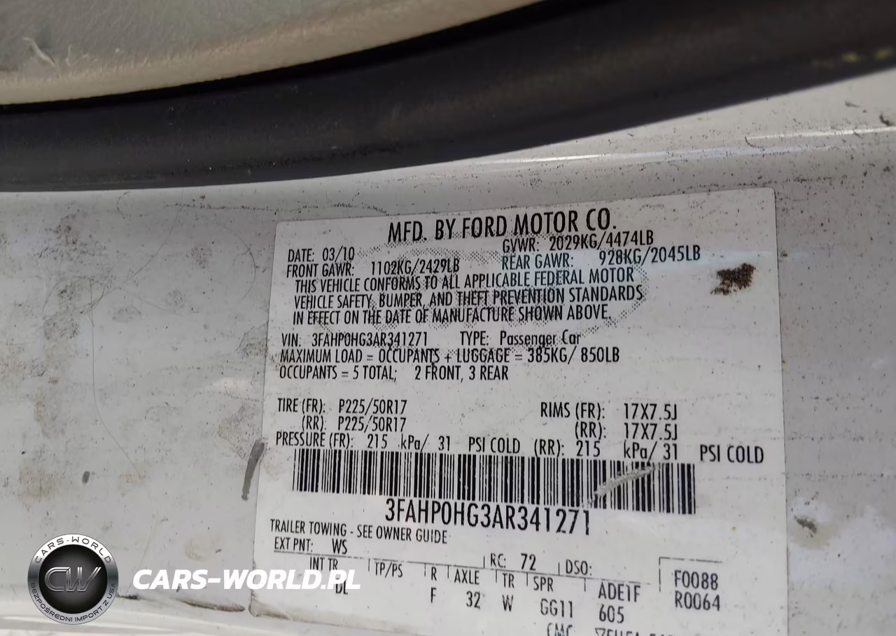 2010 Ford Fusion Se VIN:3FAHP0HG3AR341271 - 9