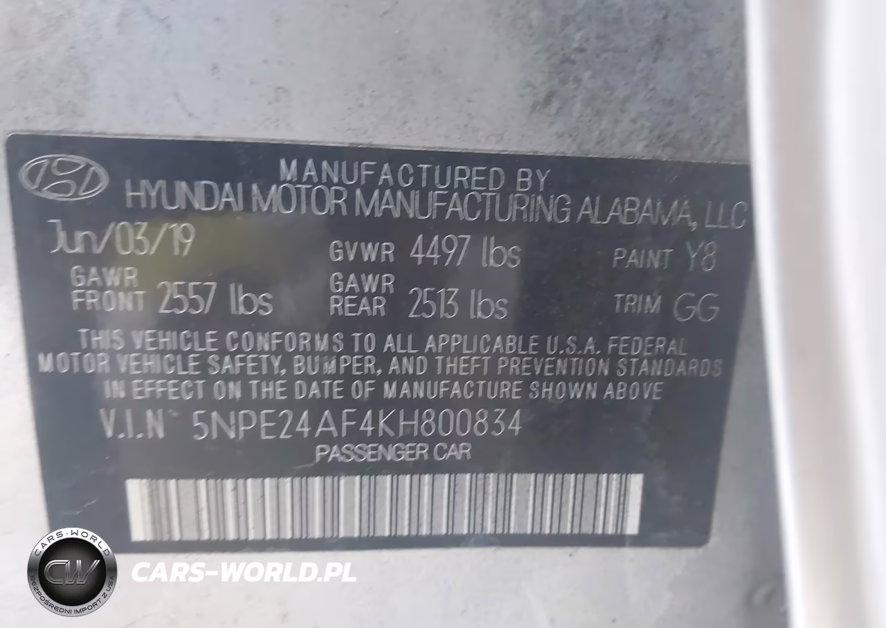 2019 Hyundai Sonata Se VIN:5NPE24AF4KH800834 - 9