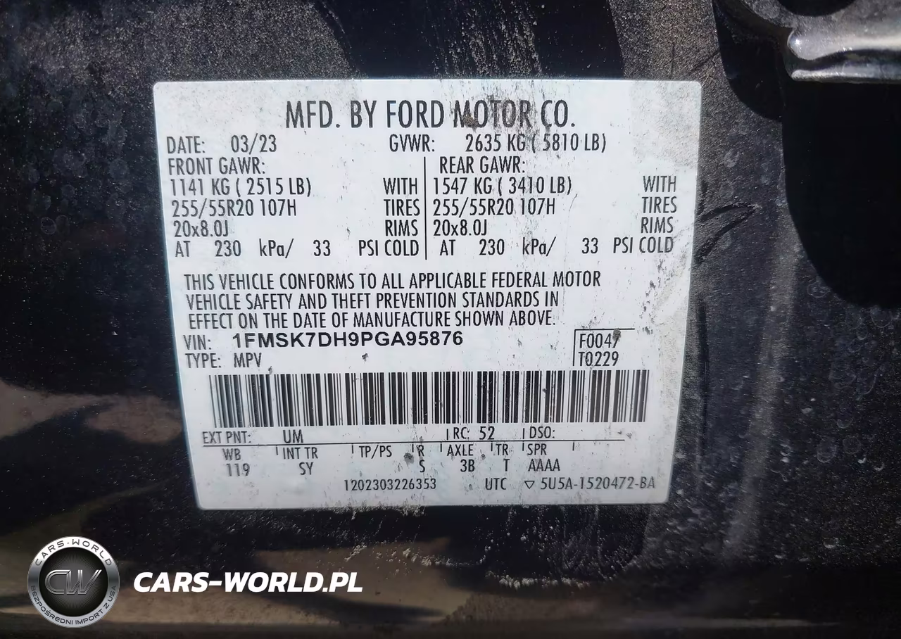 2023 Ford Explorer Xlt VIN:1FMSK7DH9PGA95876 - 9