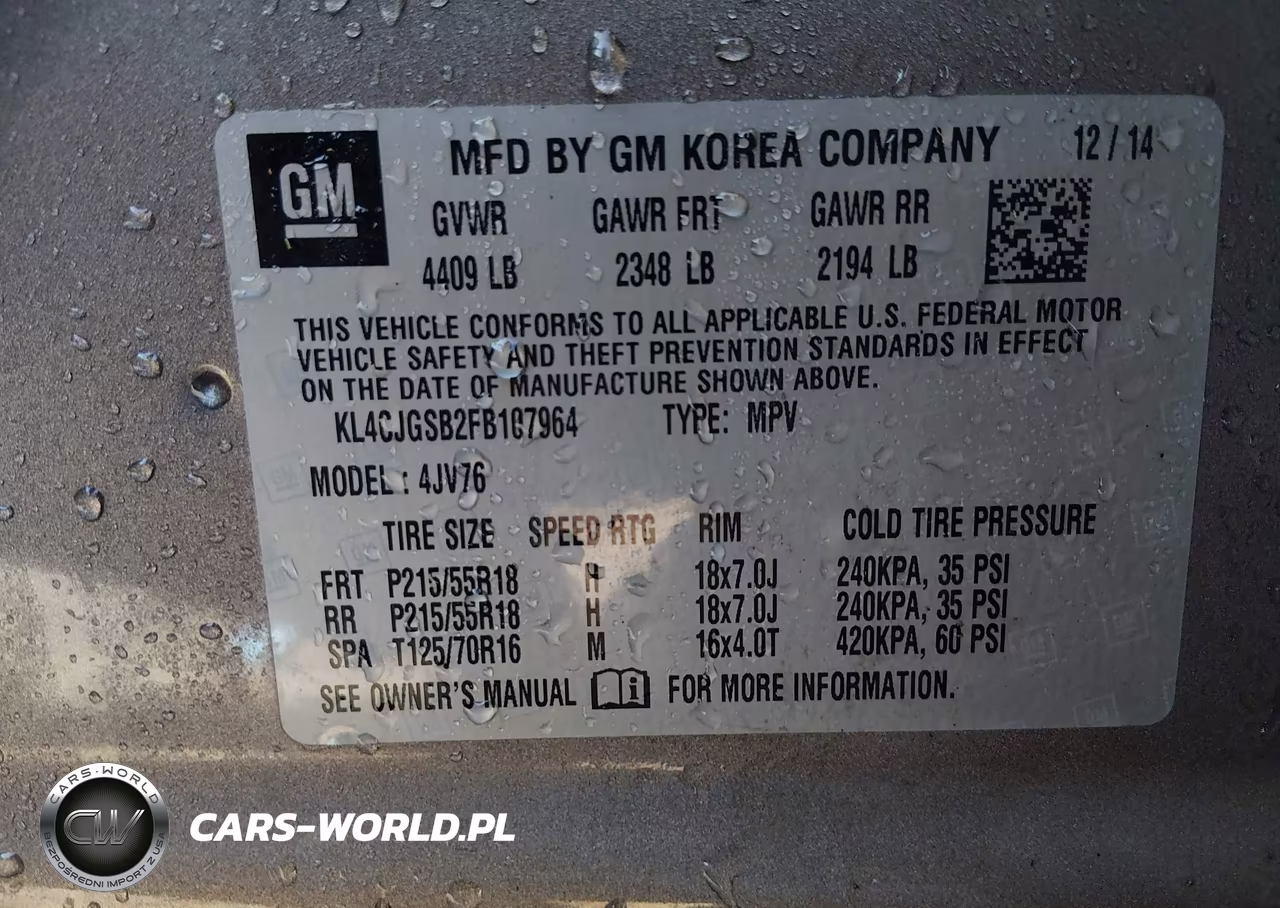 2015 Buick Encore Leather VIN:KL4CJGSB2FB107964 - 9