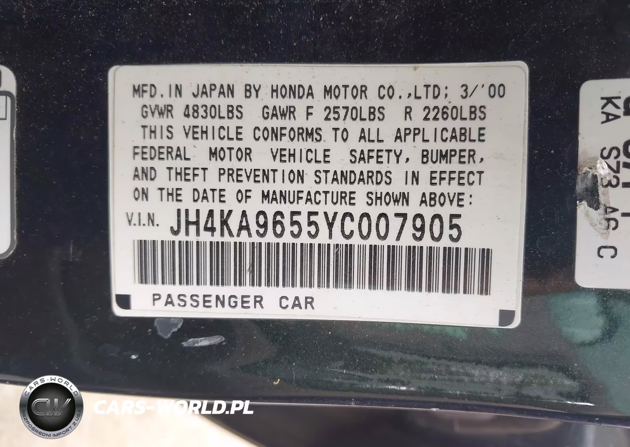 2000 Acura Rl 3.5 VIN:JH4KA9655YC007905 - 9