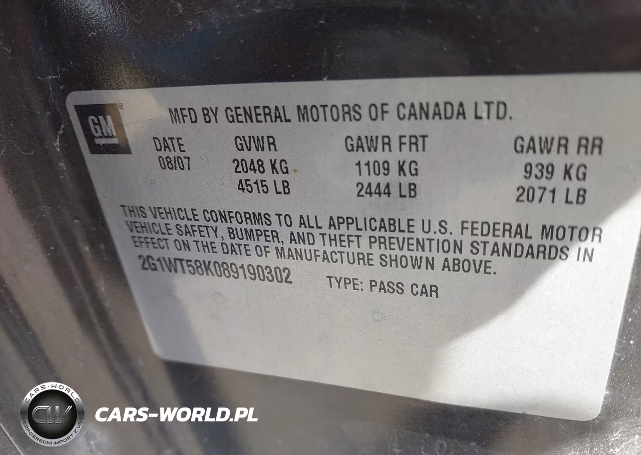 2008 Chevrolet Impala Lt VIN:2G1WT58K089190302 - 9