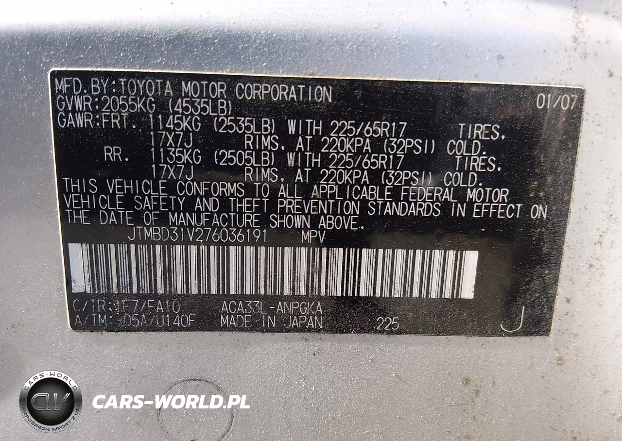 2007 Toyota Rav4 Limited VIN:JTMBD31V276036191 - 9