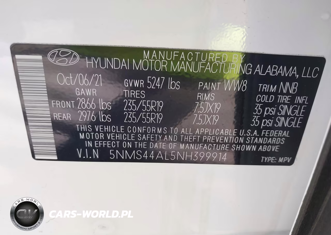 2022 Hyundai Santa Fe Limited VIN:5NMS44AL5NH399914 - 9