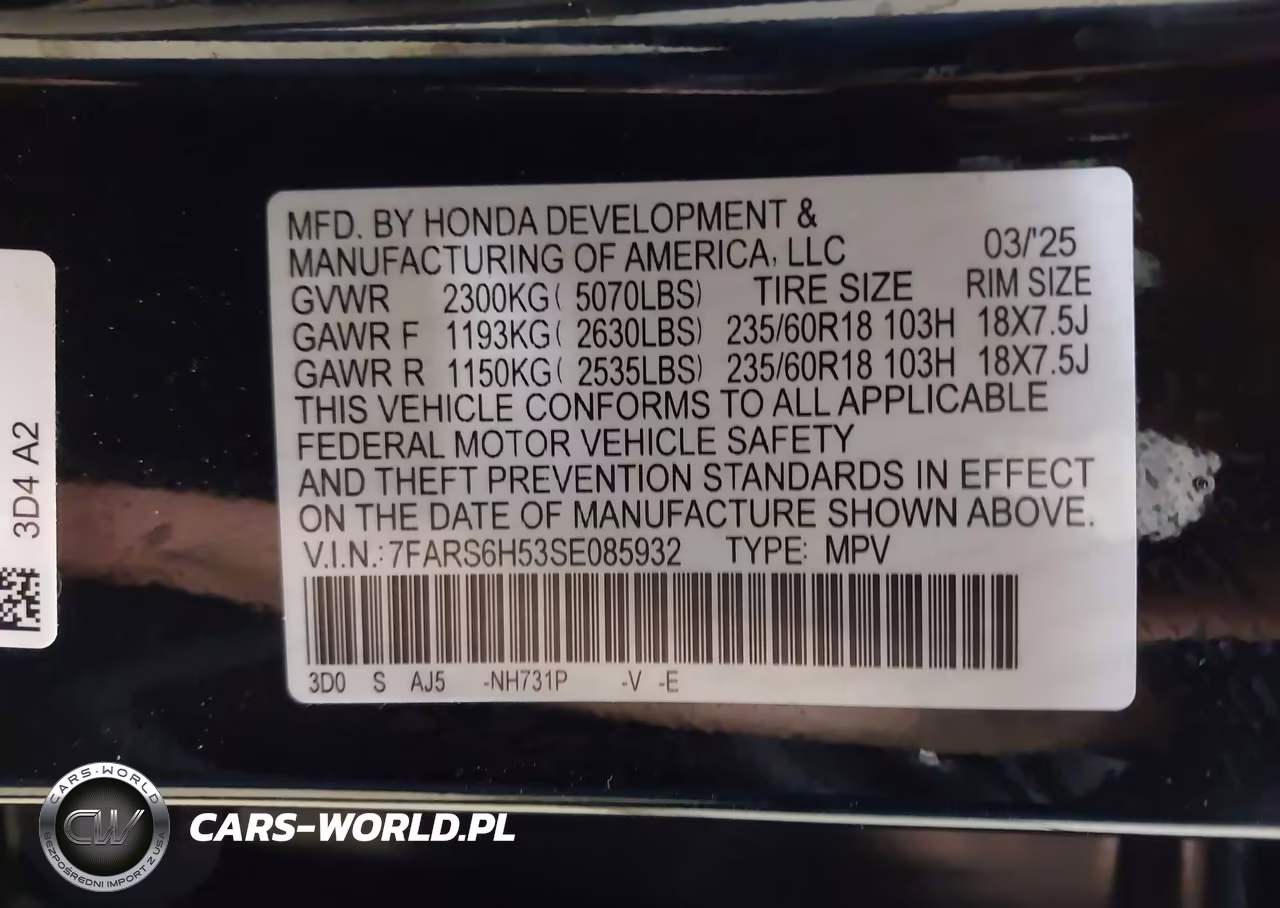 2025 Honda Cr-V Hybrid Sport VIN:7FARS6H53SE085932 - 9