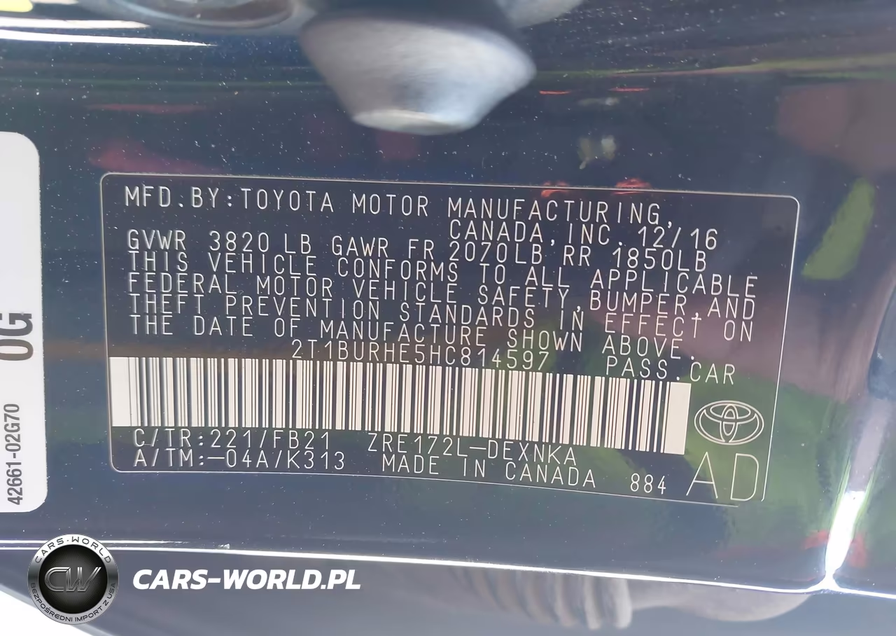 2017 Toyota Corolla Le VIN:2T1BURHE5HC814597 - 9
