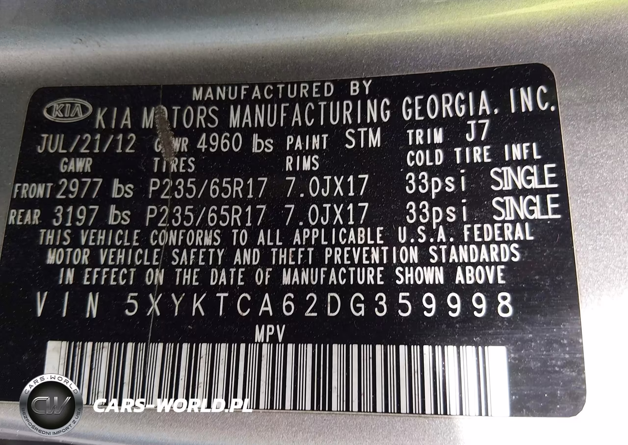 2013 Kia Sorento Lx VIN:5XYKTCA62DG359998 - 9