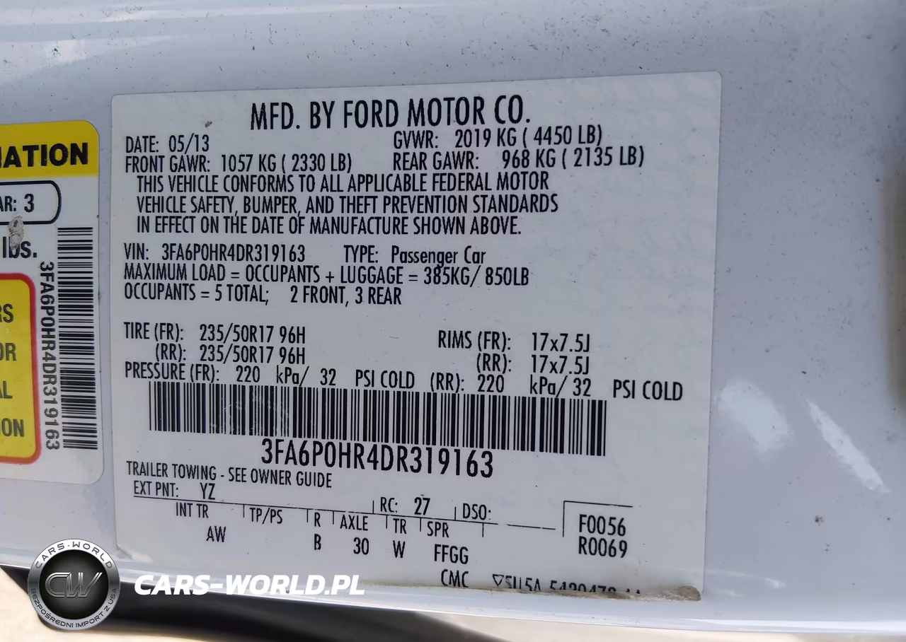 2013 Ford Fusion Se VIN:3FA6P0HR4DR319163 - 7