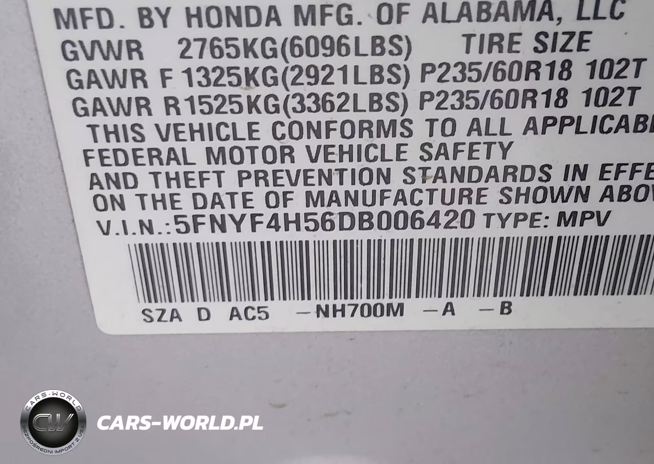 2013 Honda Pilot Ex-L VIN:5FNYF4H56DB006420 - 9