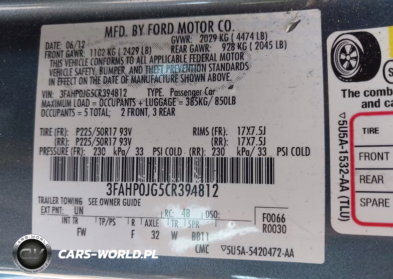 2012 Ford Fusion Sel VIN:3FAHP0JG5CR394812 - 9