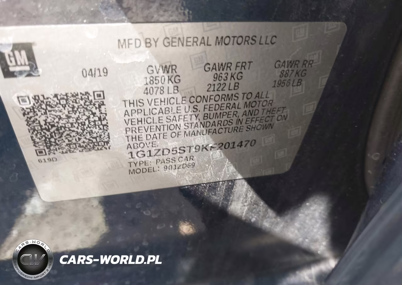 2019 Chevrolet Malibu Lt VIN:1G1ZD5ST9KF201470 - 9