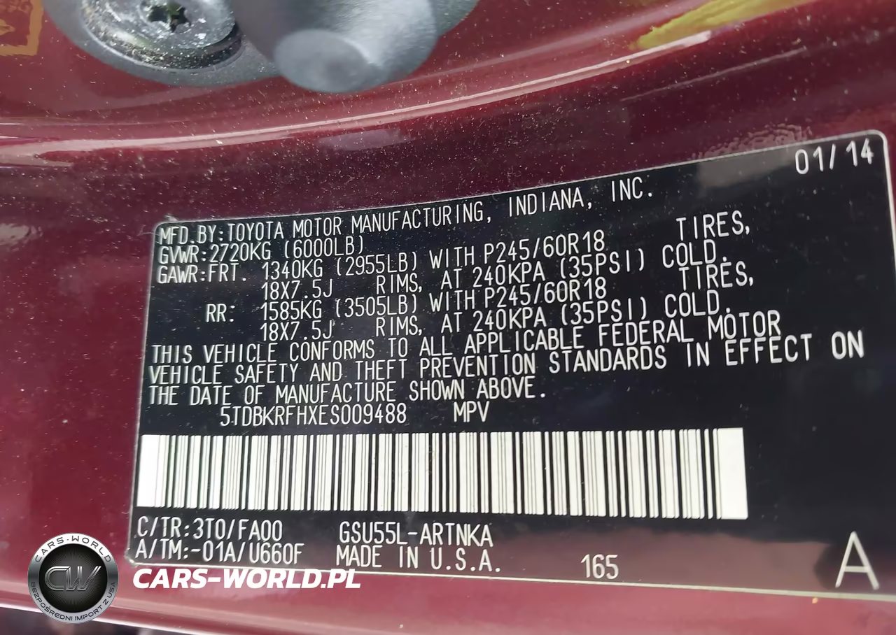 2014 Toyota Highlander Le Plus V6 VIN:5TDBKRFHXES009488 - 9
