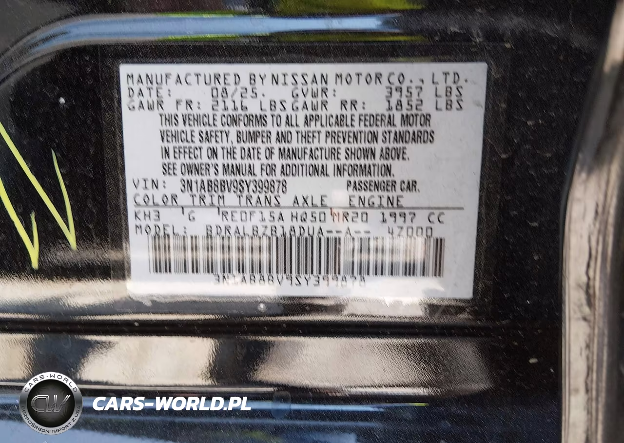 2025 Nissan Sentra S VIN:3N1AB8BV9SY399878 - 9