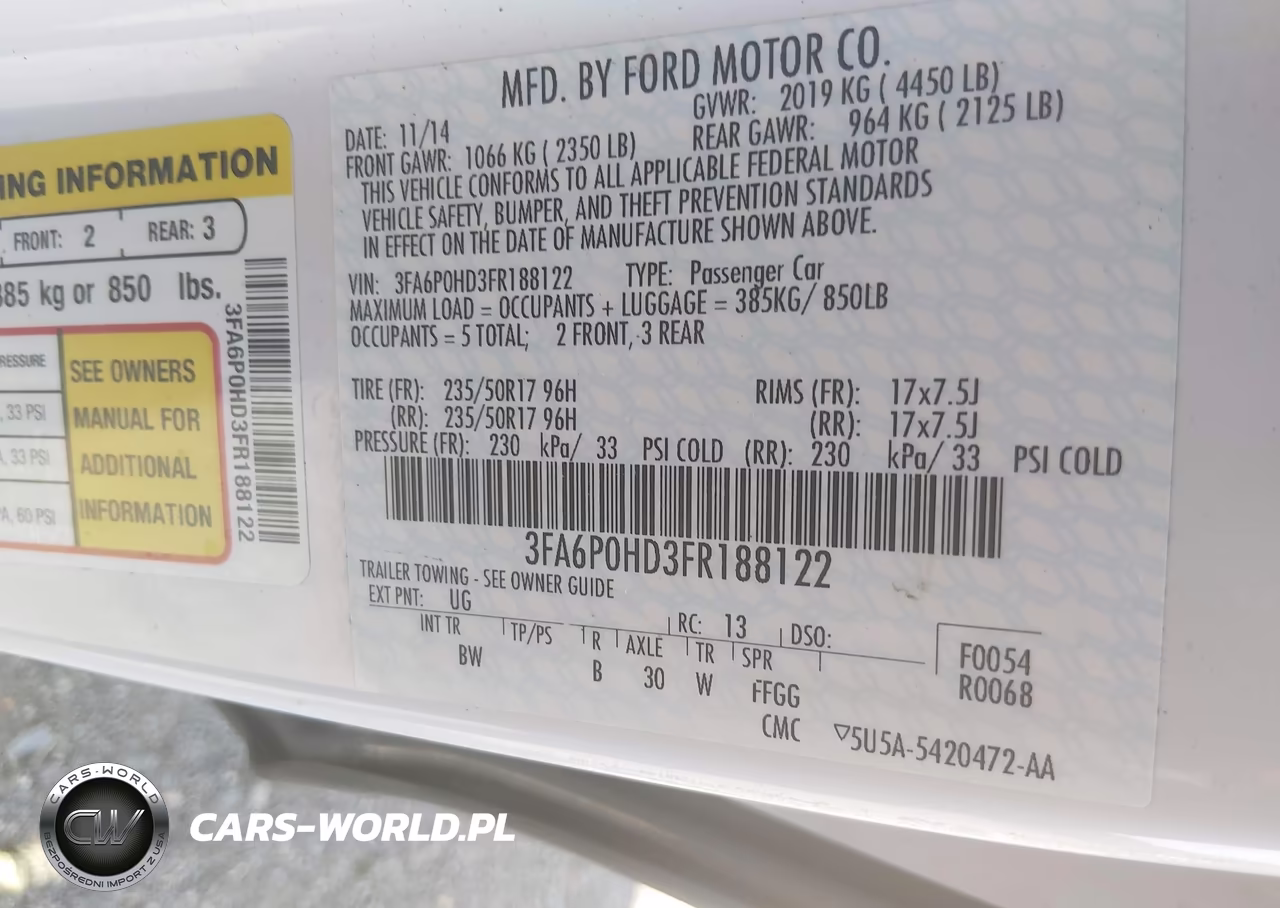 2015 Ford Fusion Se VIN:3FA6P0HD3FR188122 - 9