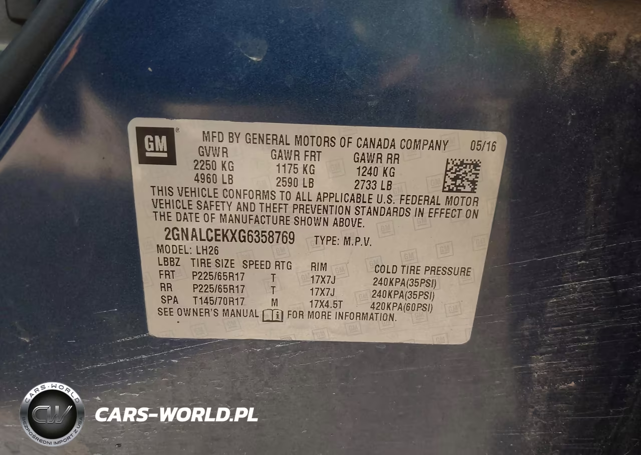 2016 Chevrolet Equinox Lt VIN:2GNALCEKXG6358769 - 9