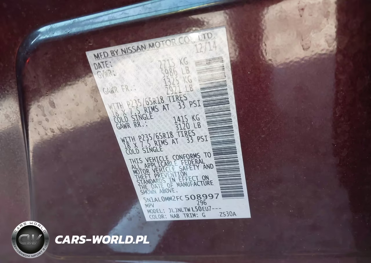 2015 Infiniti Qx60 VIN:5N1AL0MM2FC508997 - 9