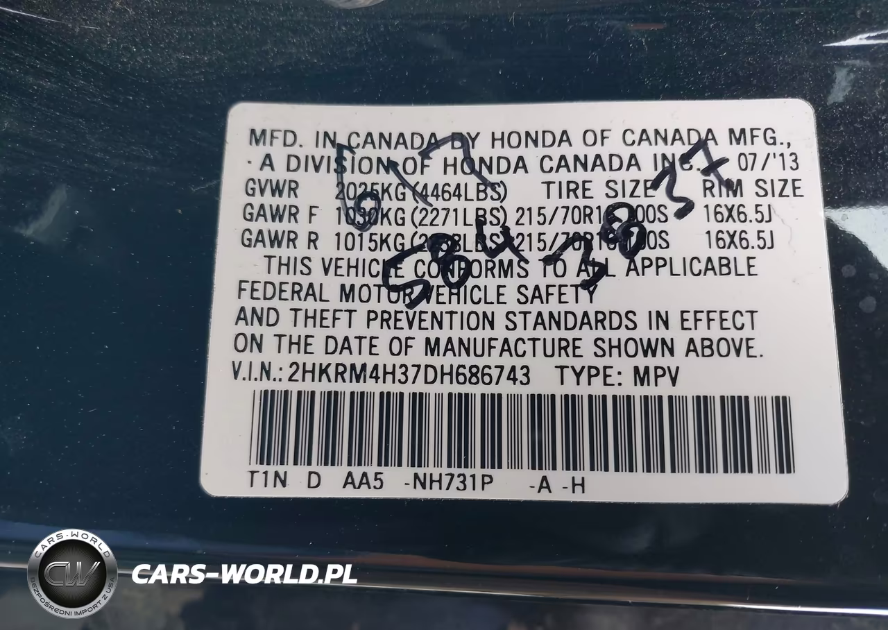 2013 Honda Cr-V Lx VIN:2HKRM4H37DH686743 - 9
