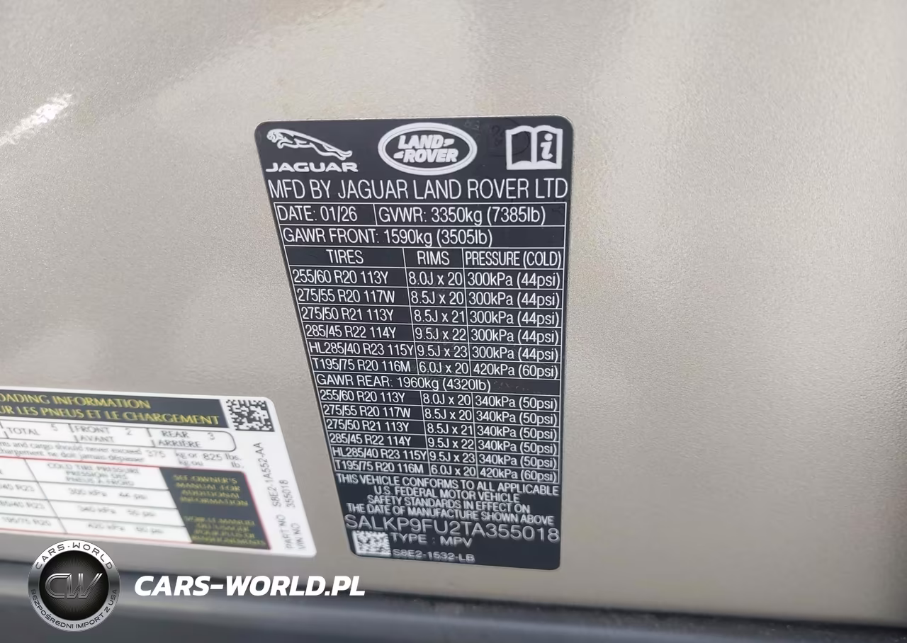 2026 Land Rover Range Rover P400 Se VIN:SALKP9FU2TA355018 - 9