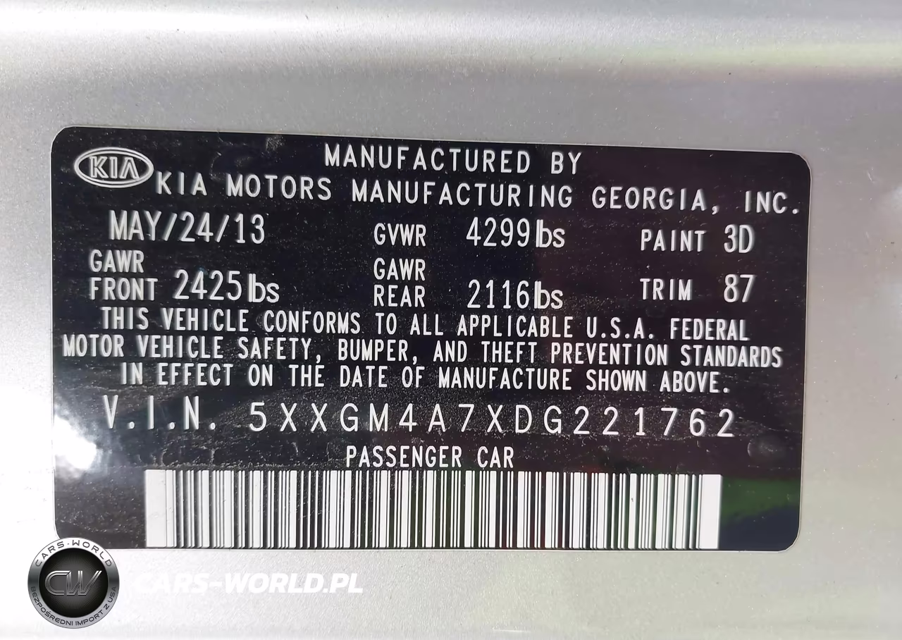 2013 Kia Optima Lx VIN:5XXGM4A7XDG221762 - 9