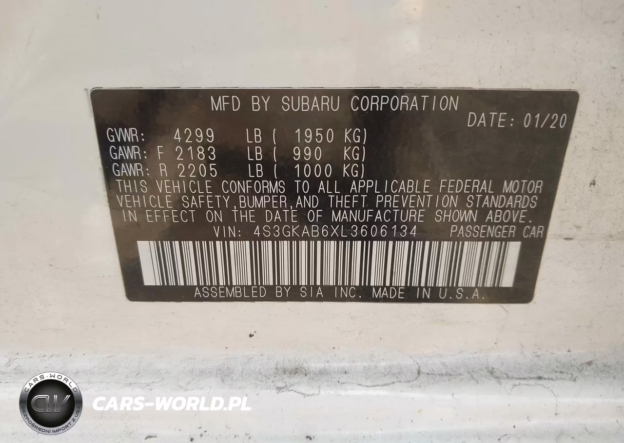 2020 Subaru Impreza Sedan VIN:4S3GKAB6XL3606134 - 9