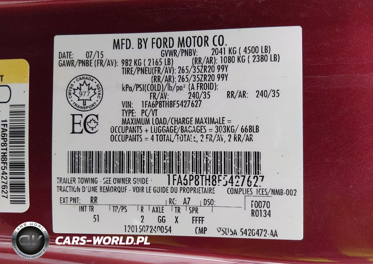 2015 Ford Mustang Ecoboost Premium VIN:1FA6P8TH8F5427627 - 9