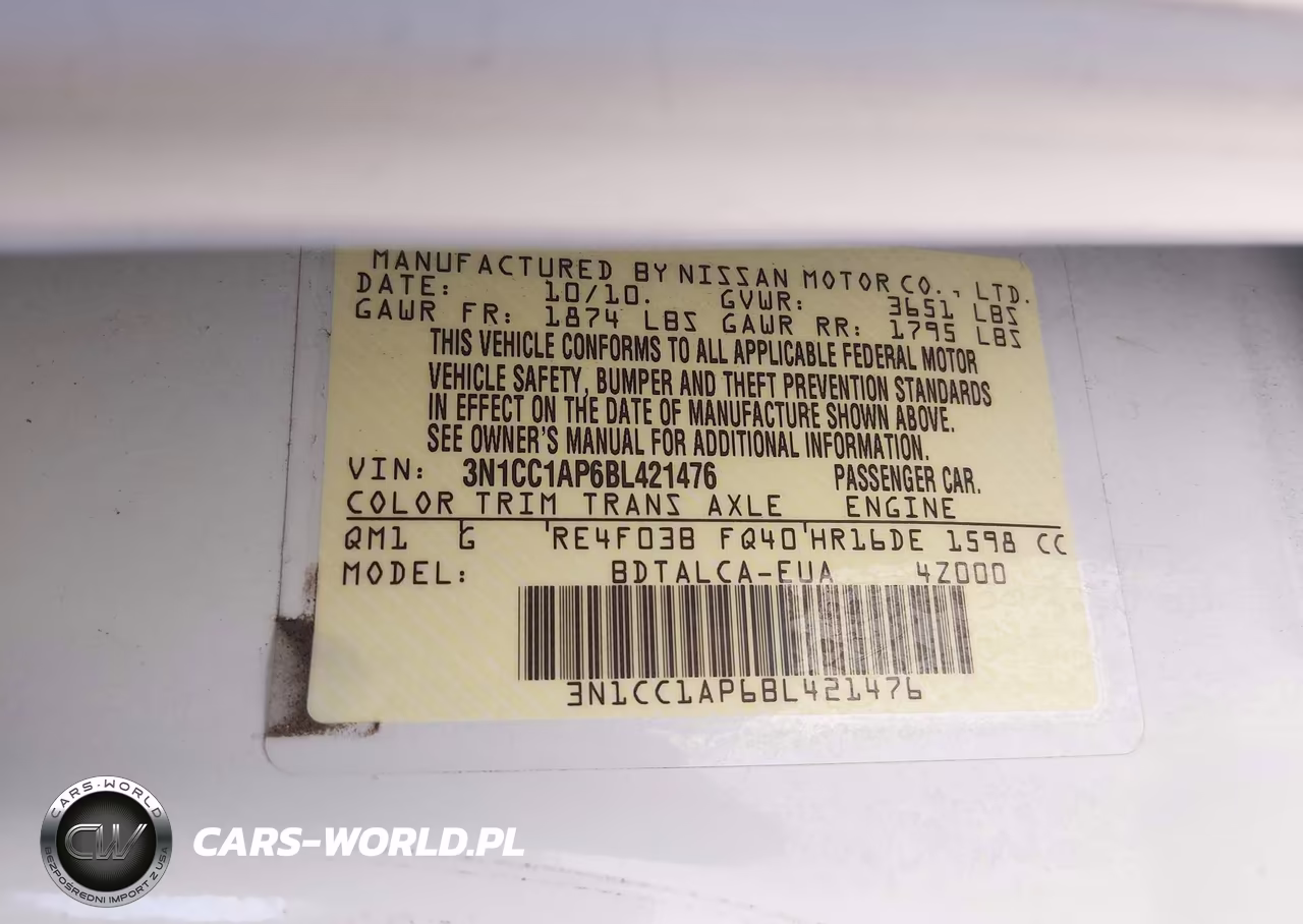 2011 Nissan Versa 1.6 VIN:3N1CC1AP6BL421476 - 9