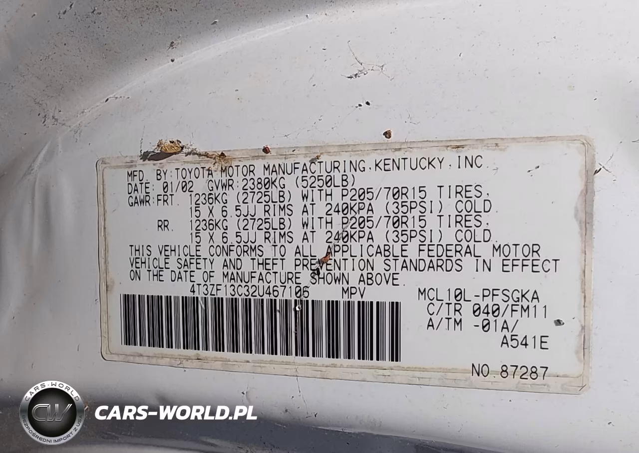 2002 Toyota Sienna Le VIN:4T3ZF13C32U467106 - 9