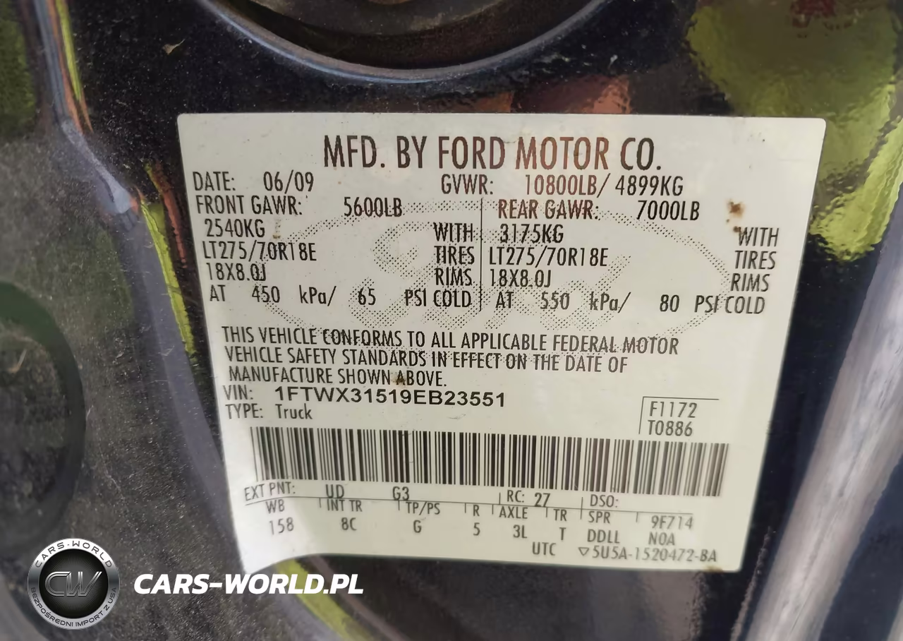 2009 Ford Super Duty F-350 Srw Fx4-Lariat-Xl-Xlt VIN:1FTWX31519EB23551 - 8