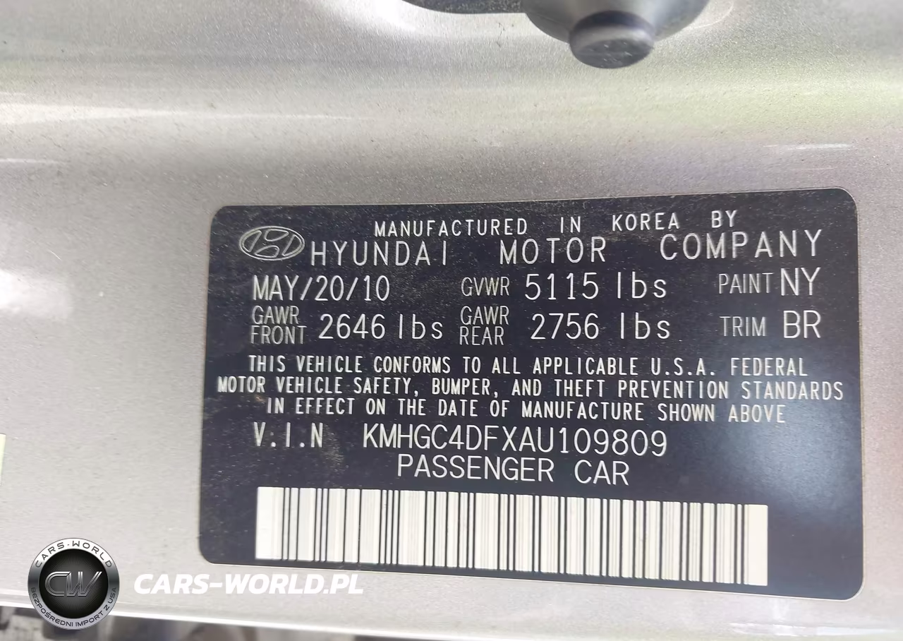 2010 Hyundai Genesis 4.6 VIN:KMHGC4DFXAU109809 - 9