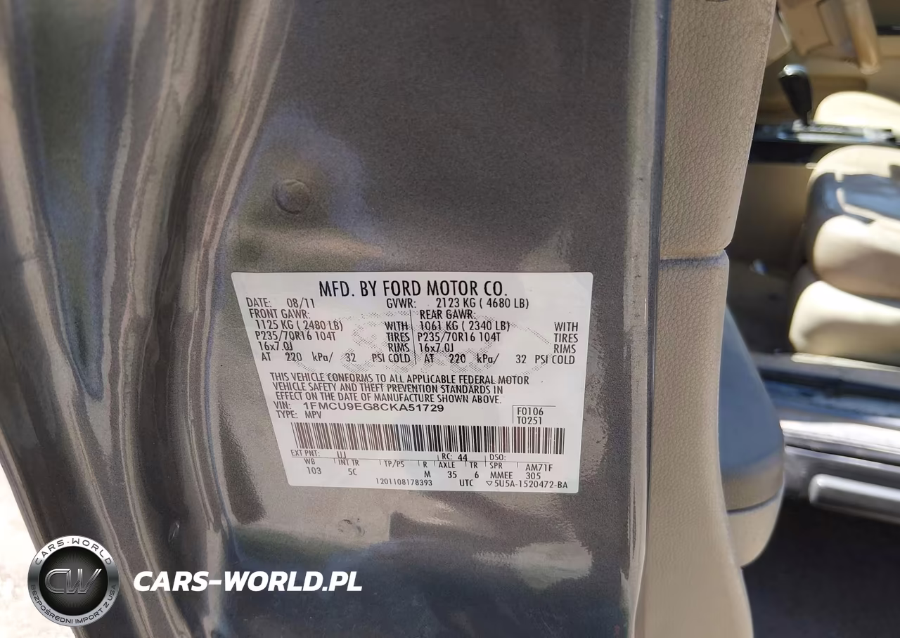 2012 Ford Escape Limited VIN:1FMCU9EG8CKA51729 - 9