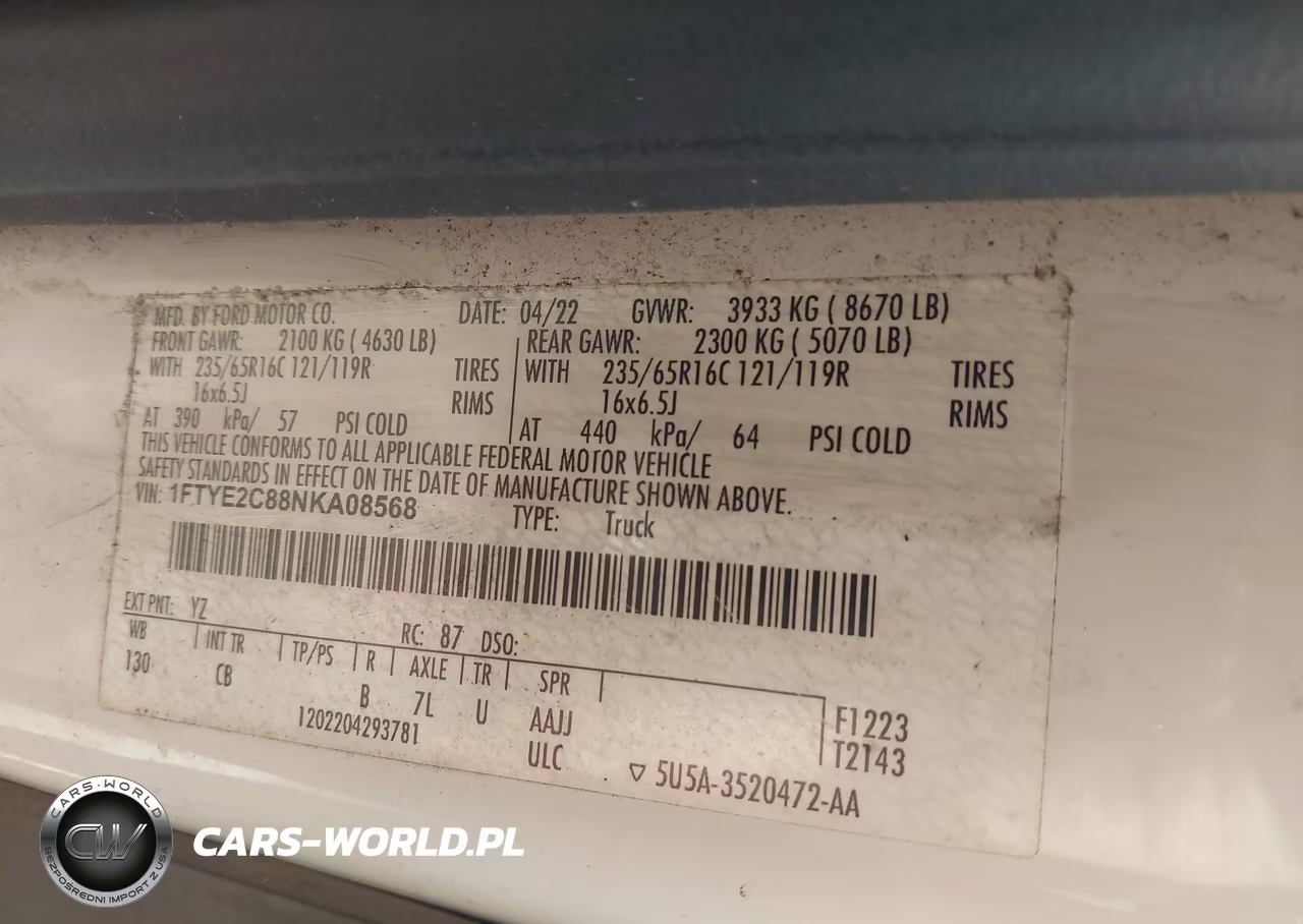 2022 Ford Transit-150 VIN:1FTYE2C88NKA08568 - 9