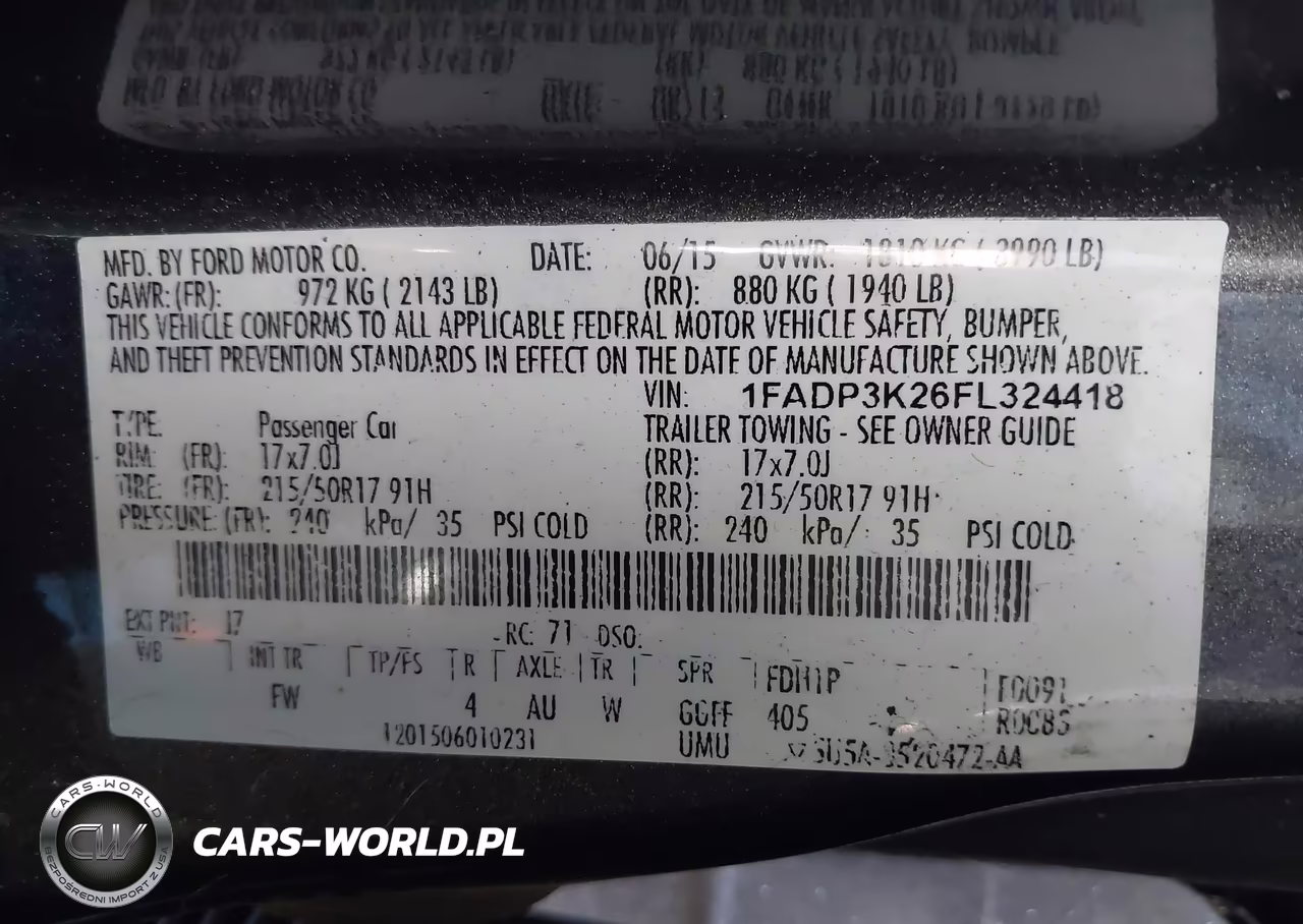 2015 Ford Focus Se VIN:1FADP3K26FL324418 - 9