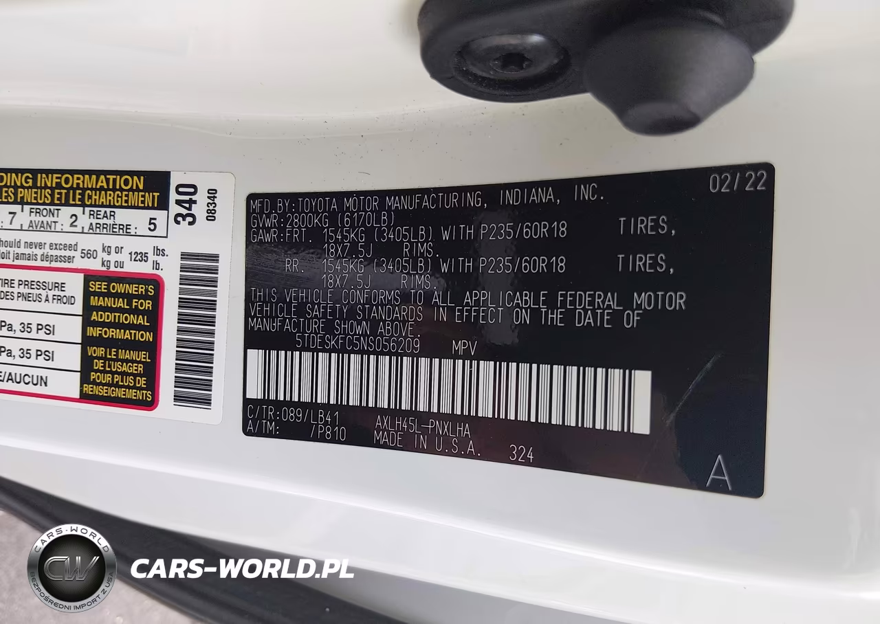 2022 Toyota Sienna Platinum VIN:5TDESKFC5NS056209 - 9