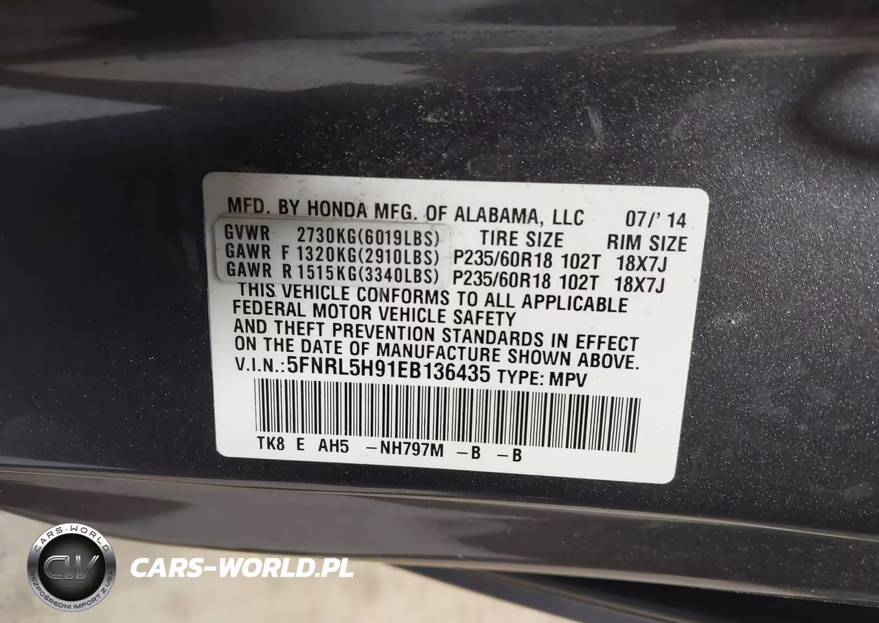 2014 Honda Odyssey Touring-Touring Elite VIN:5FNRL5H91EB136435 - 9