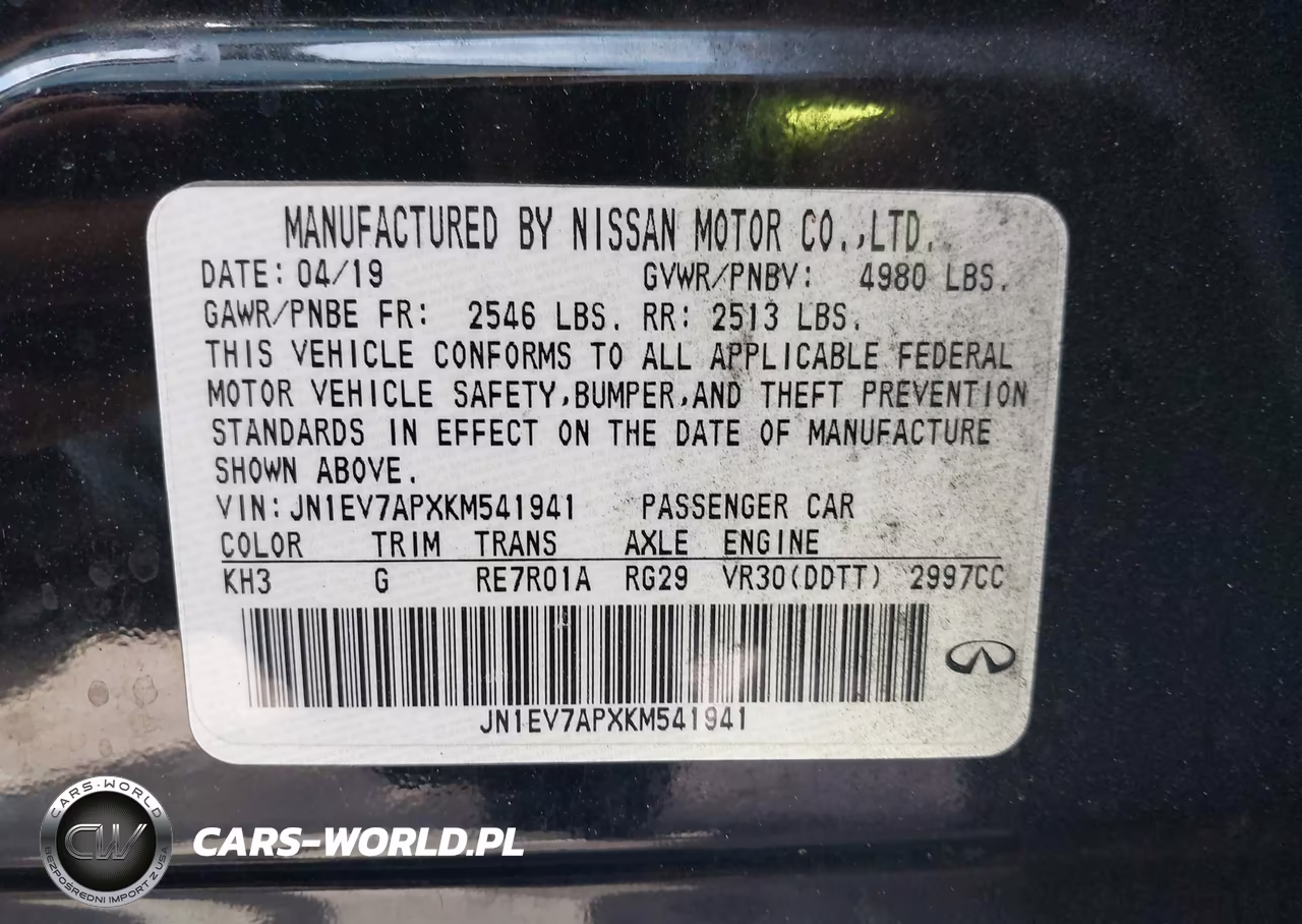 2019 Infiniti Q50 3.0T Luxe VIN:JN1EV7APXKM541941 - 9