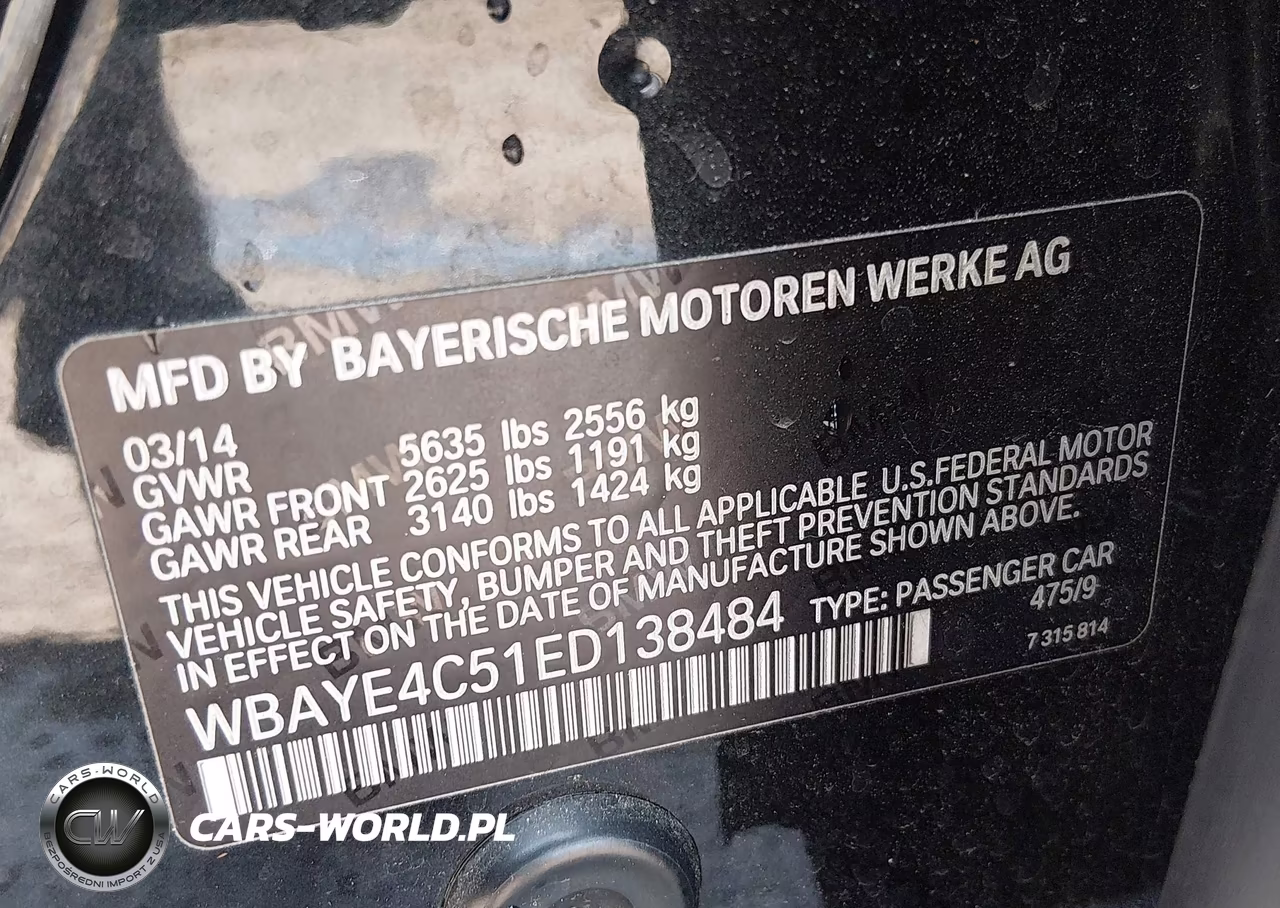 2014 BMW 740Li VIN:WBAYE4C51ED138484 - 9