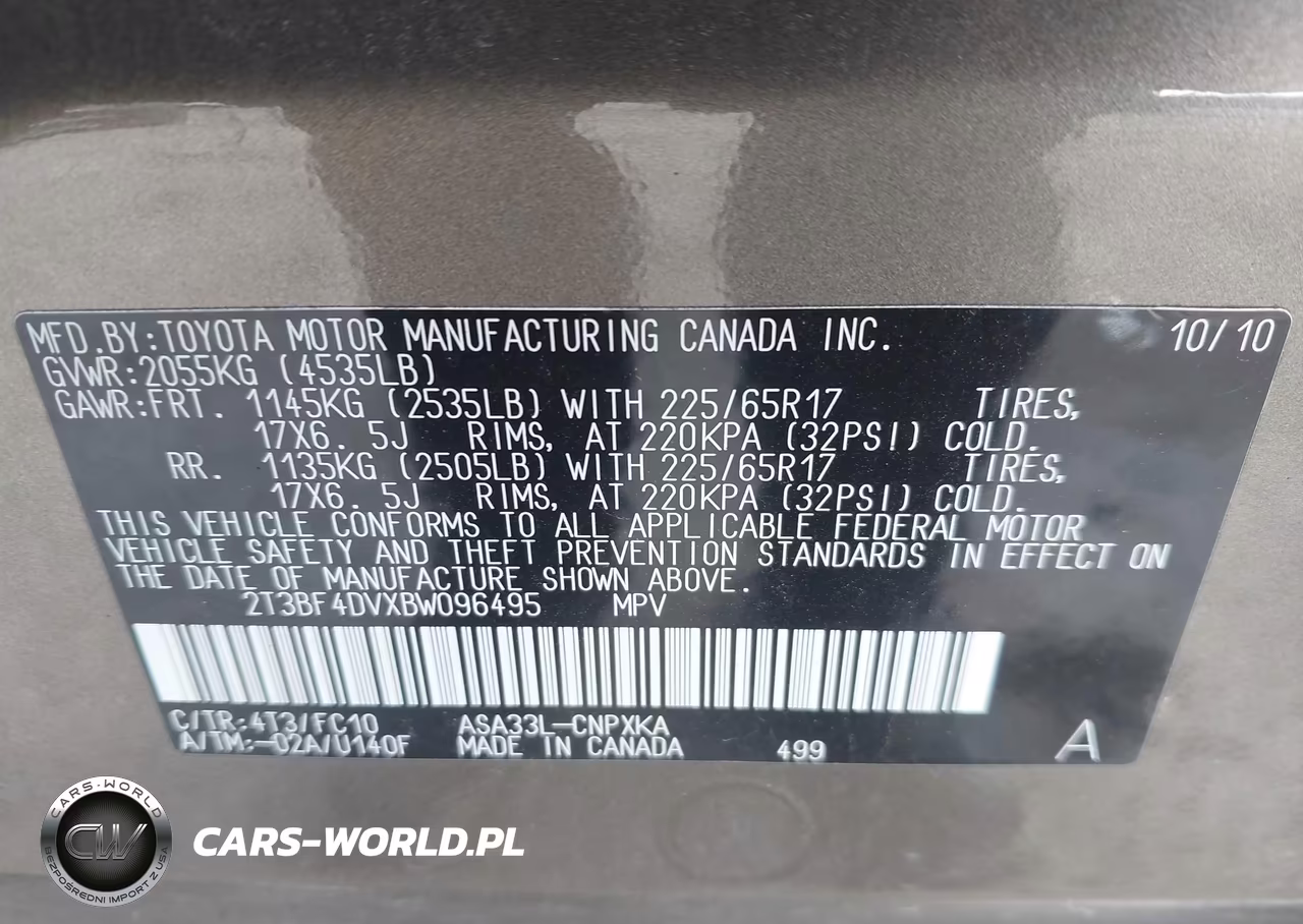 2011 Toyota Rav4 VIN:2T3BF4DVXBW096495 - 9