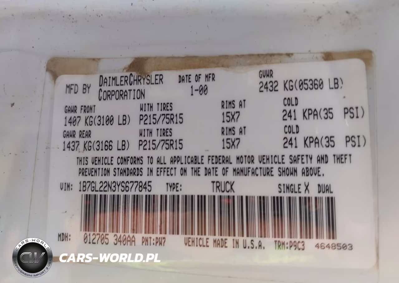 2000 Dodge Dakota Slt-Sport VIN:1B7GL22N3YS677845 - 9