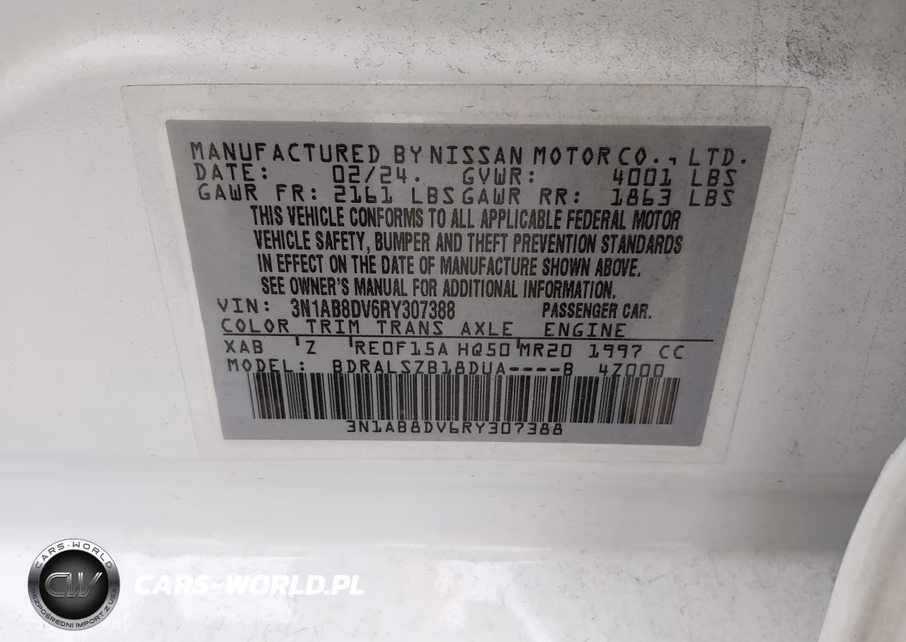 2024 Nissan Sentra Sr Xtronic Cvt VIN:3N1AB8DV6RY307388 - 9