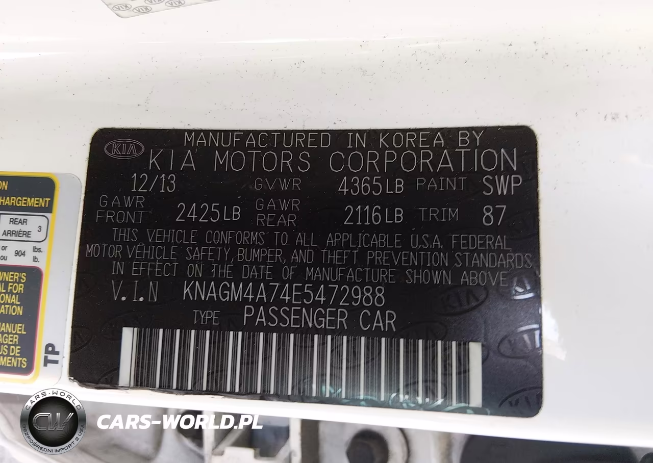 2014 Kia Optima Lx VIN:KNAGM4A74E5472988 - 9